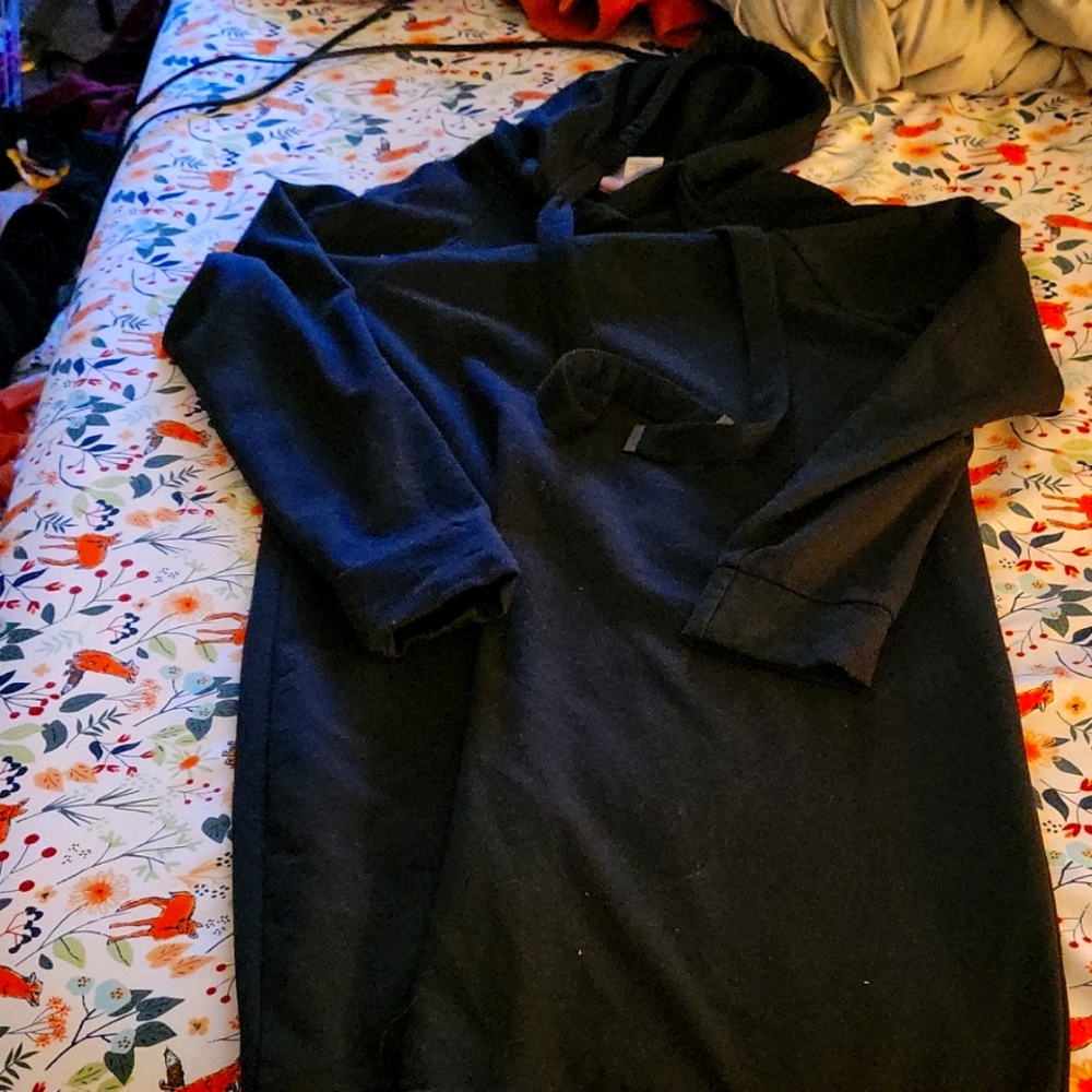 Francesca's Black Fleece Hoodie Dress Size Small